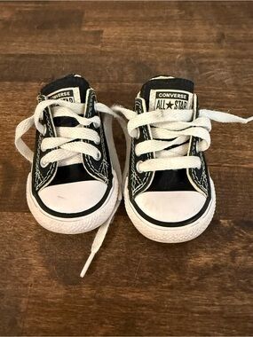 Converse Kids Black and White All Star Low-Top Sneakers